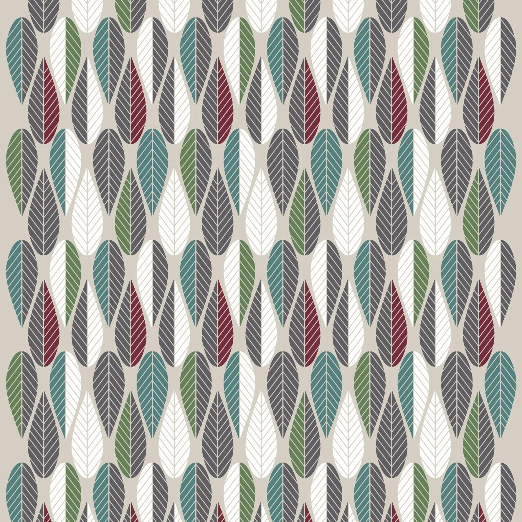 Tecido Blader, bordô-verde-cinza Arvidssons Textil