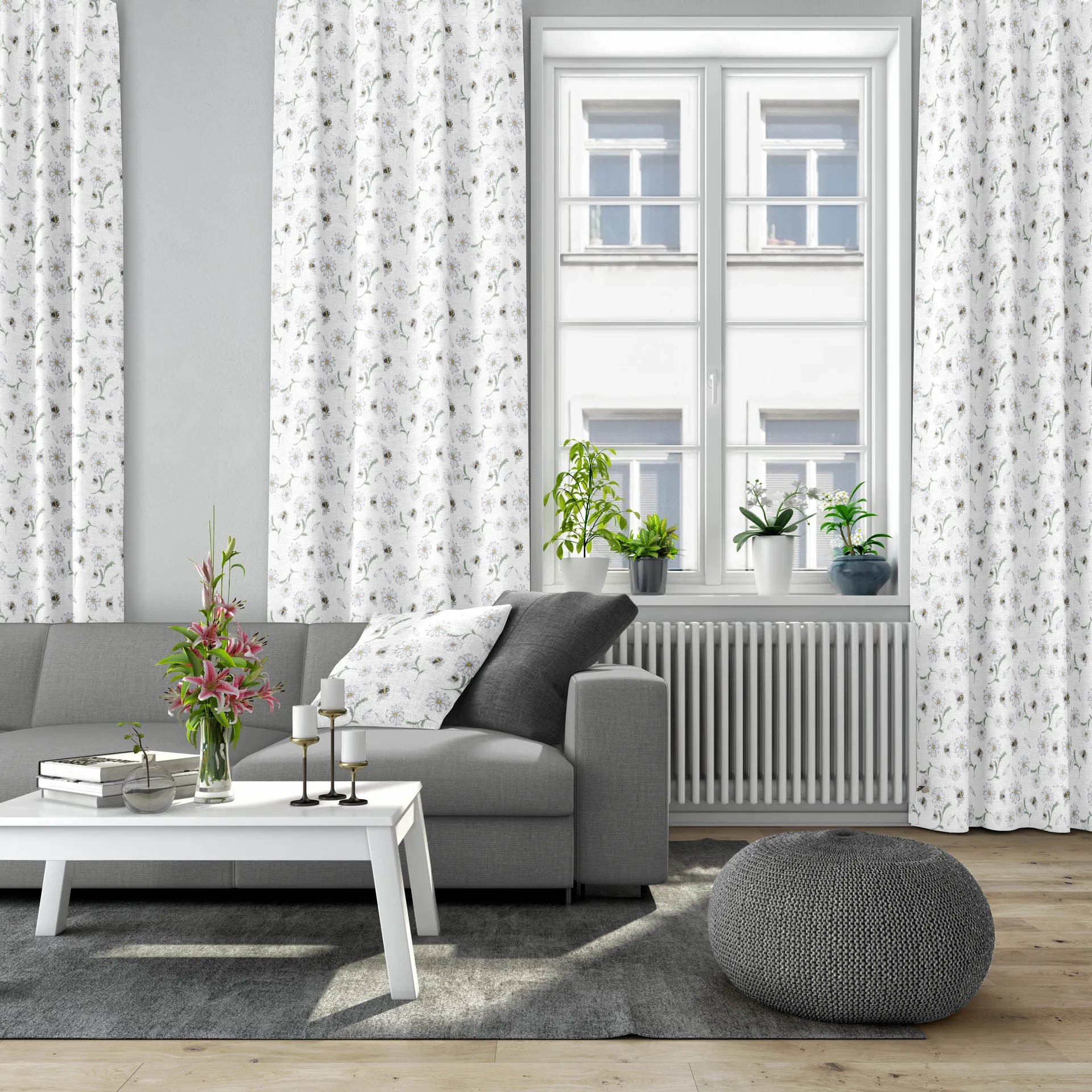 Tecido Blomstersurr, Bege Arvidssons Textil