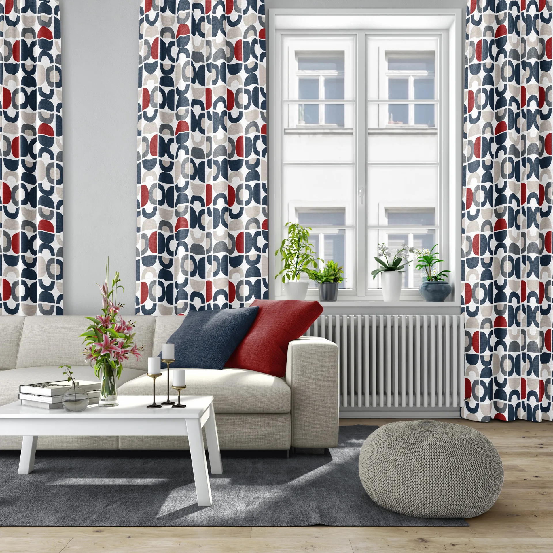 Tecido Espiral Dançante, Azul Arvidssons Textil