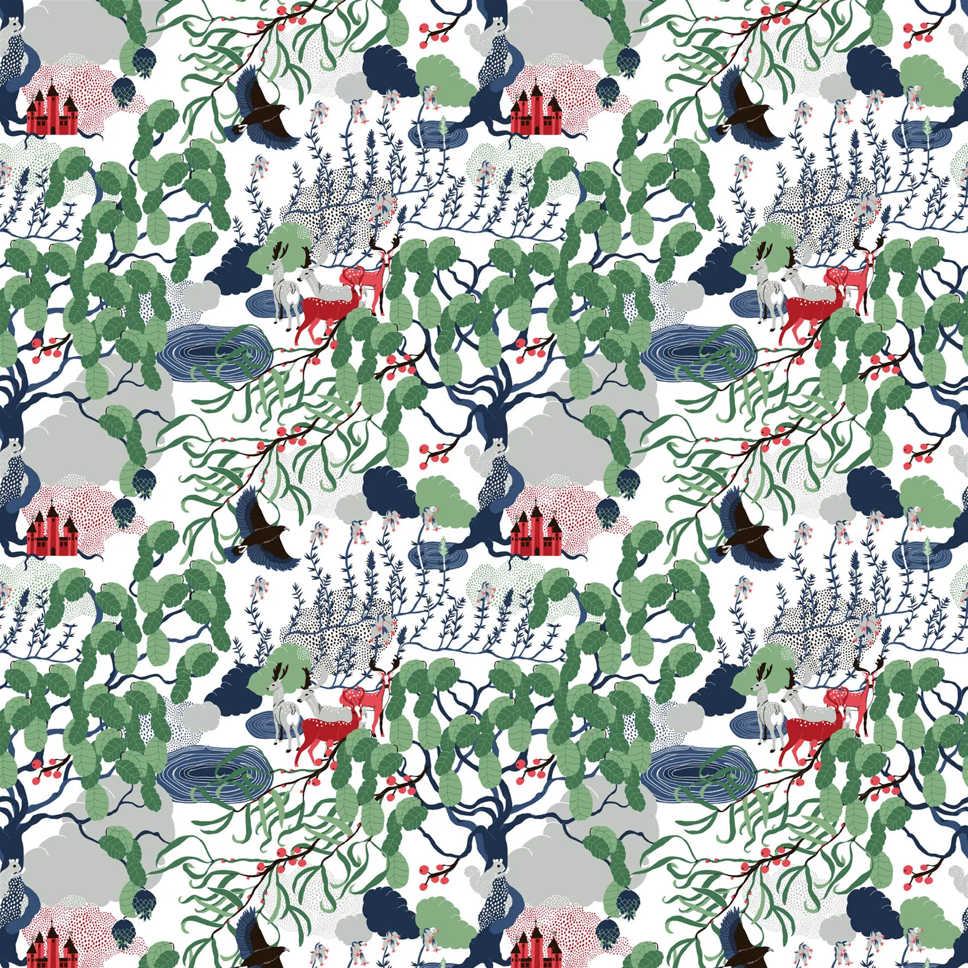 Tecido Mimers brunn, multi' Arvidssons Textil