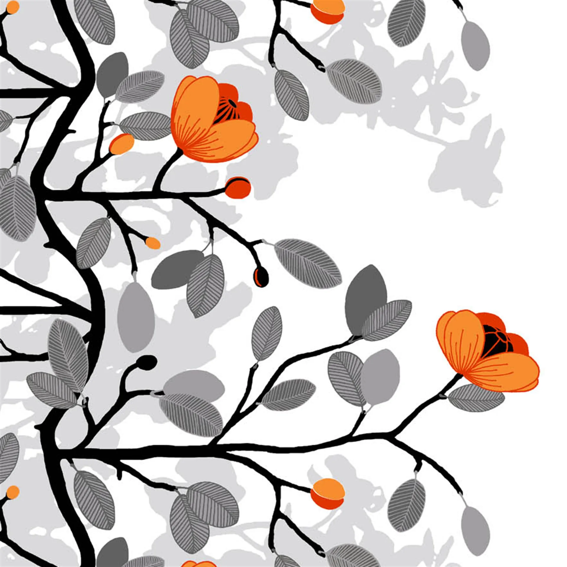 Tecido Ofelia, laranja Arvidssons Textil