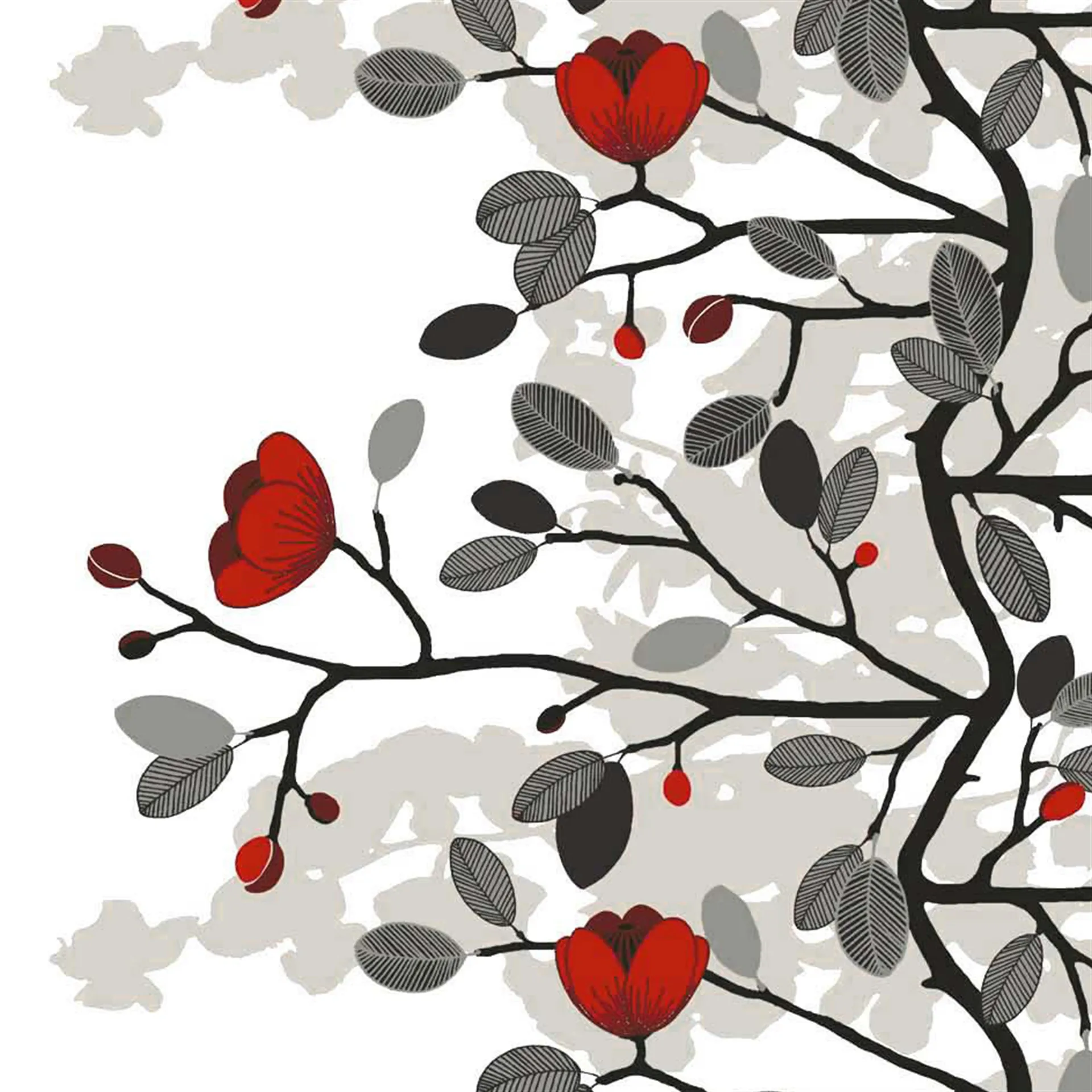 Tecido Ofelia, vermelho-castanho Arvidssons Textil