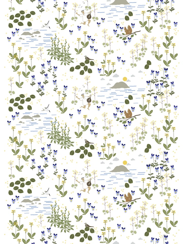 Tecido Rönnerdahl - Branco sujo-verde - Arvidssons Textil