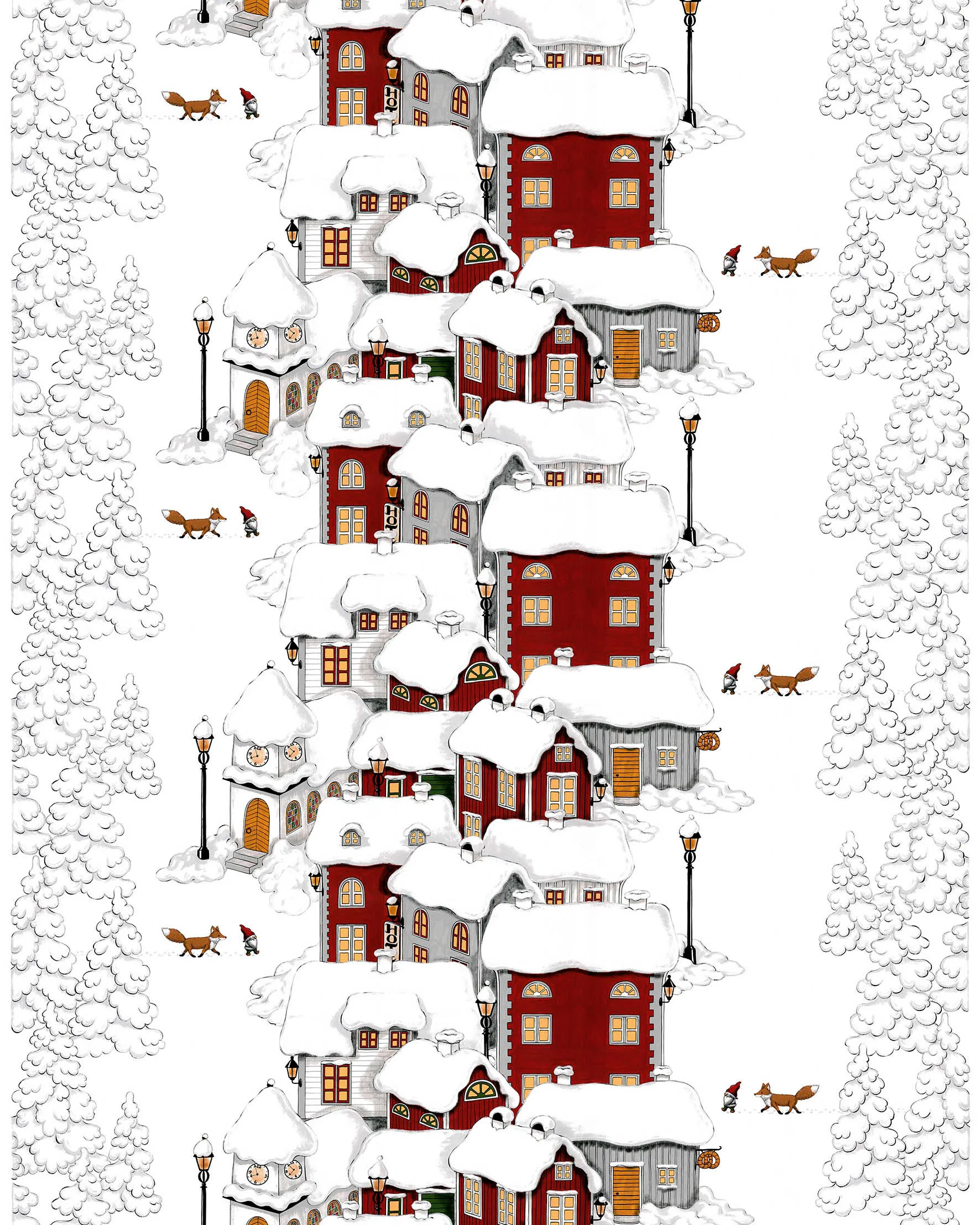 Toalha de plástico Mikkel, offwhite-cinzento-vermelho Arvidssons Textil