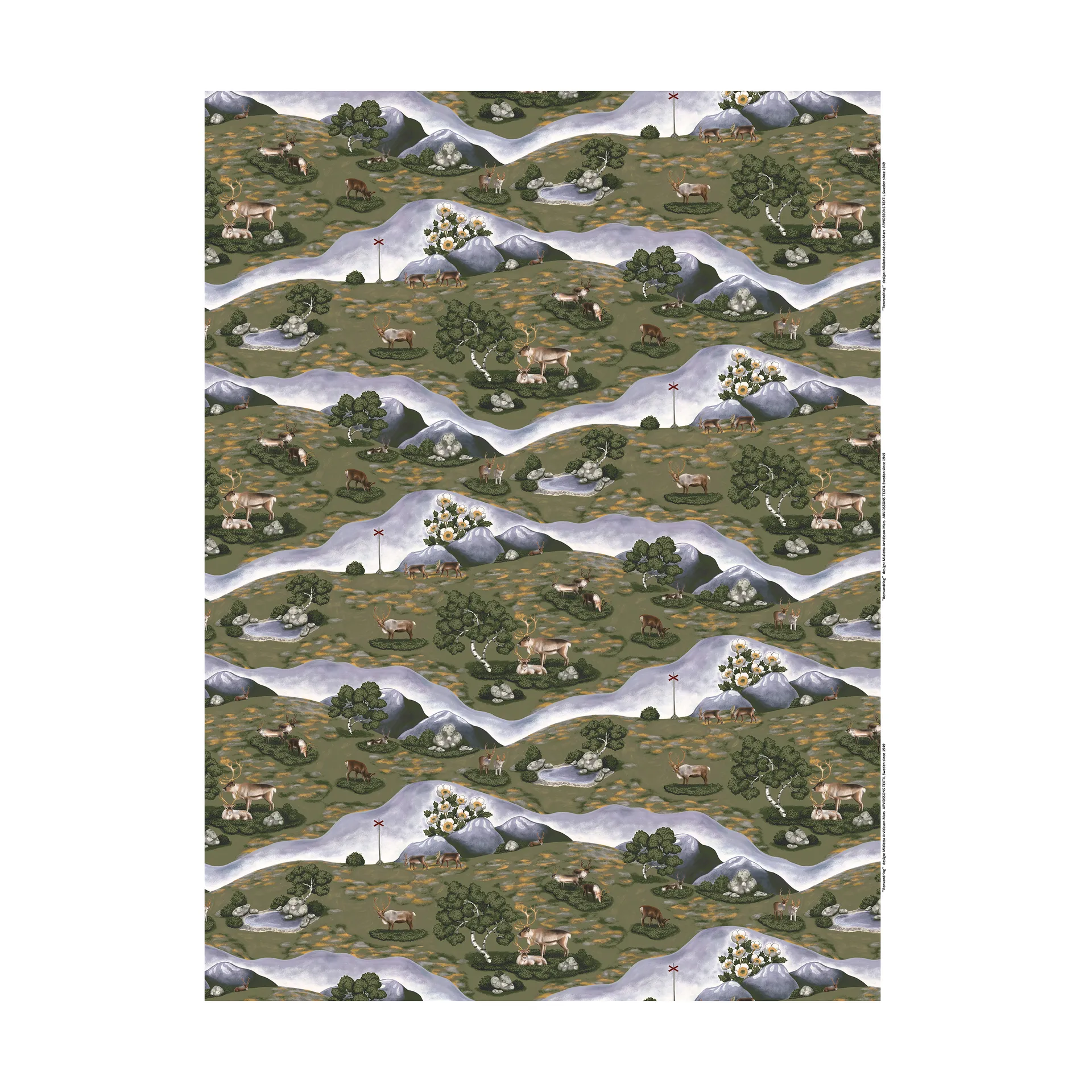 Toalha impermeável Renas, Verde escuro  Arvidssons Textil