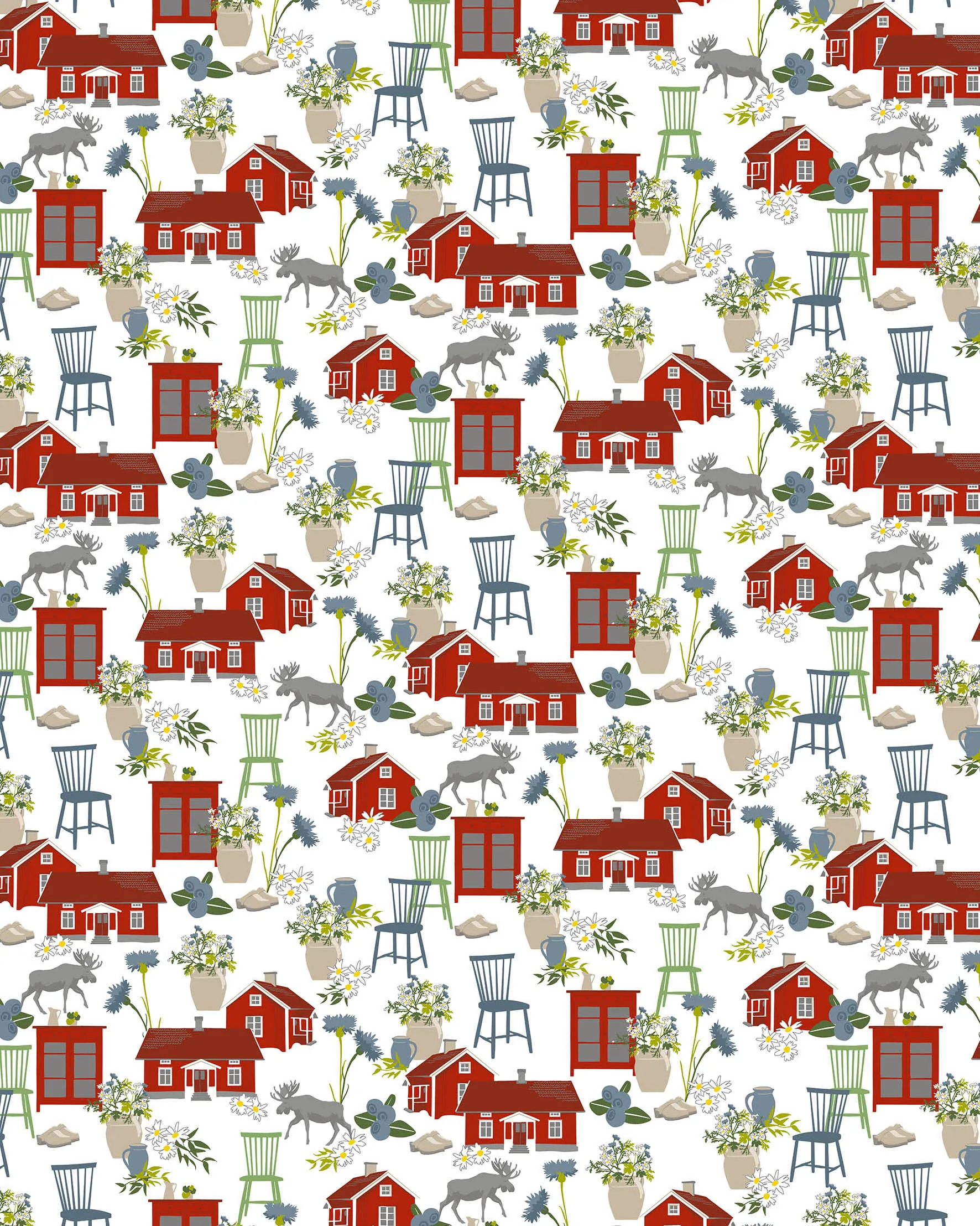 Toalha impermeável Strövtåg, Vermelho Arvidssons Textil