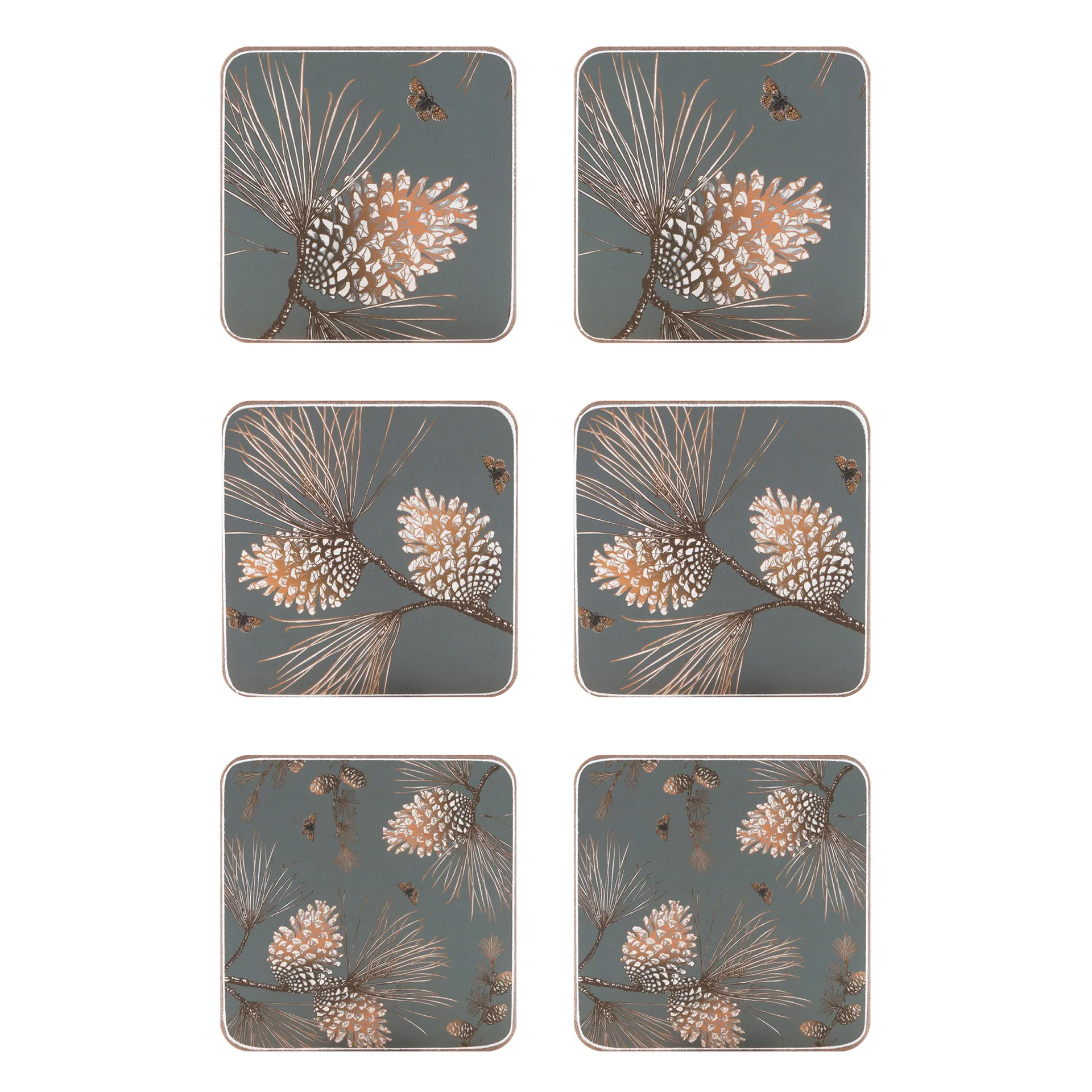 Base para copos Pine Cone, 6 un., moss grey Åry Home