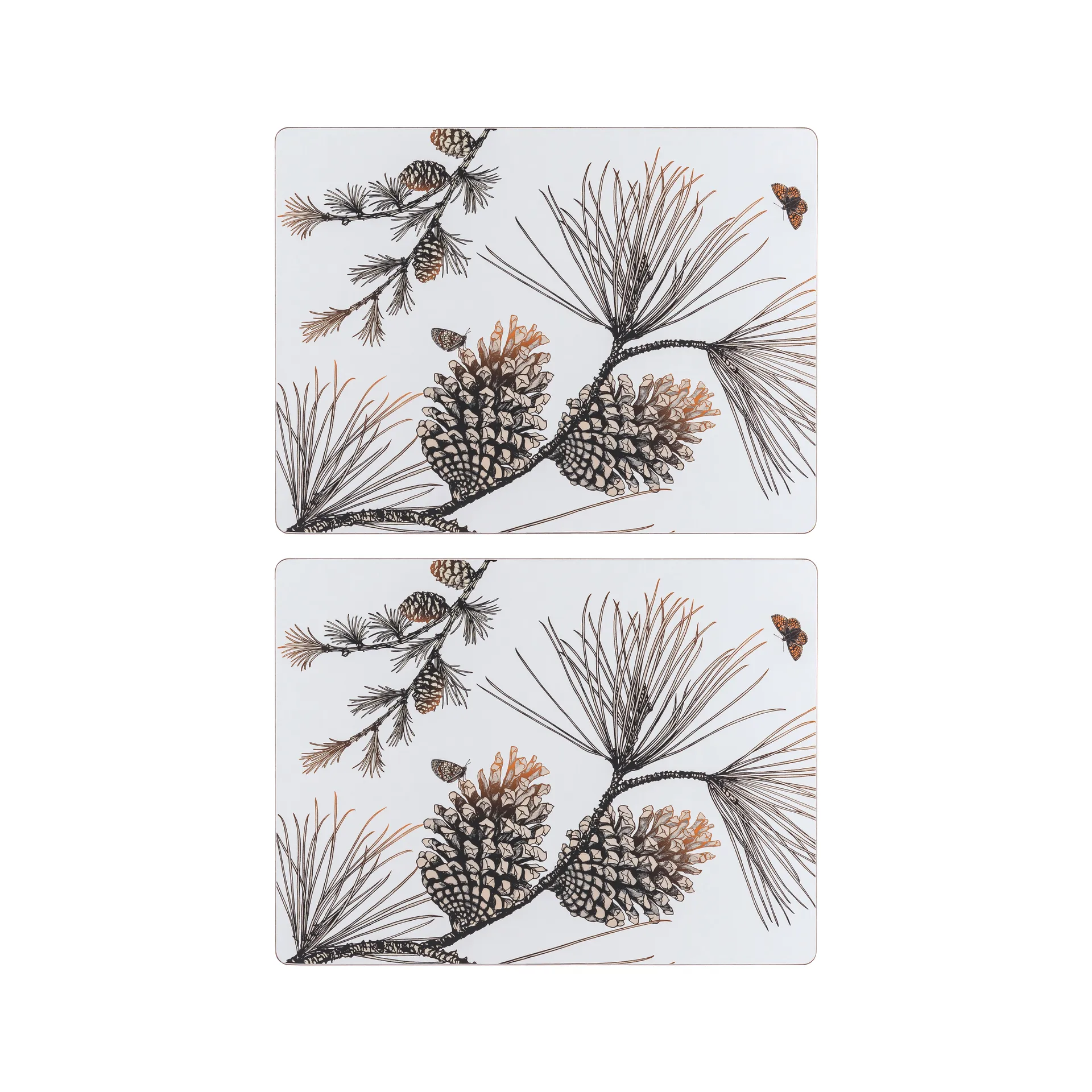 Individual de mesa Pine Cone, conjunto de 2, Cotton white Åry Home