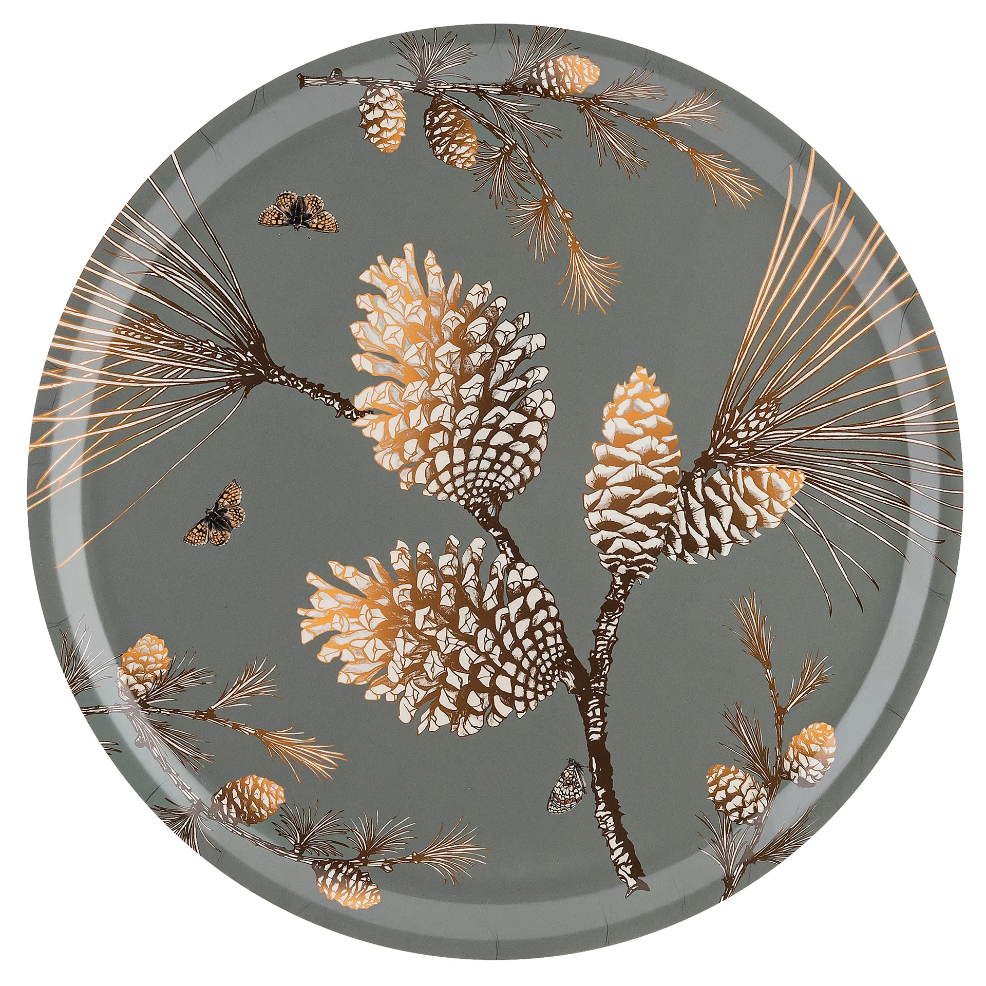Tabuleiro Pine Cone Ø 38 cm, Moss grey Åry Home
