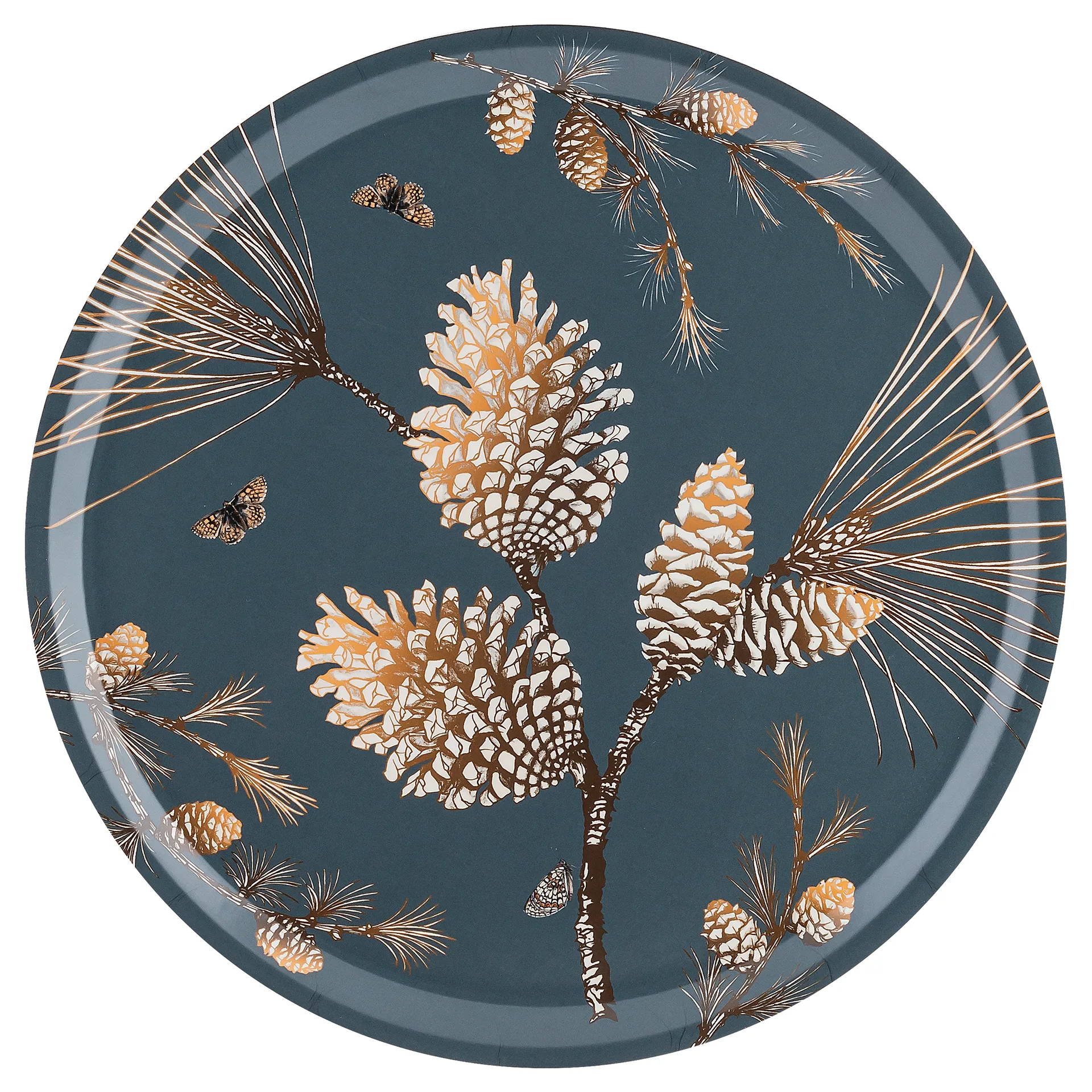 Tabuleiro Pine Cone Ø 38 cm, Thunder blue Åry Home