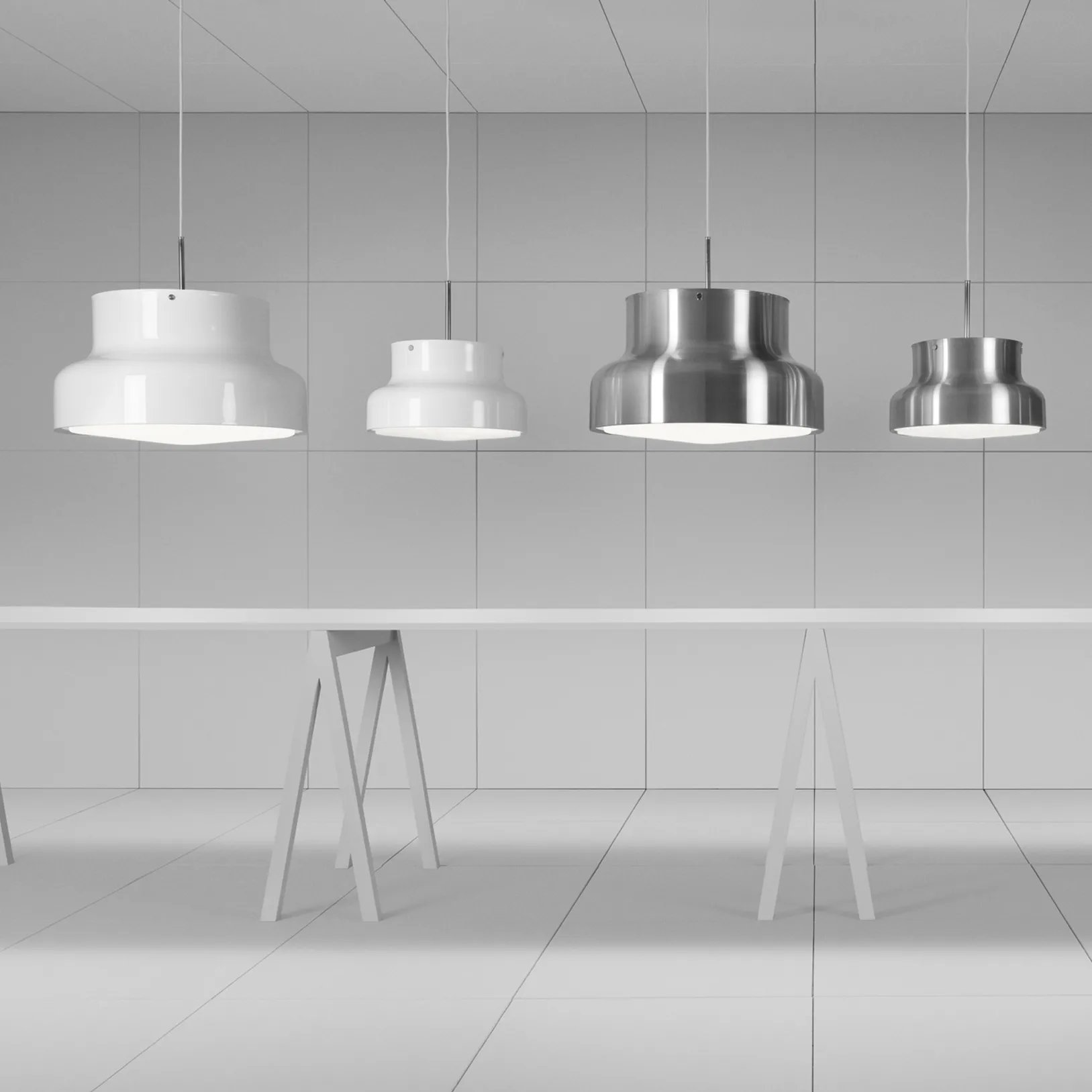 Candeeiro grande Bumling 600 mm, Branco-vidro opalino Ateljé Lyktan