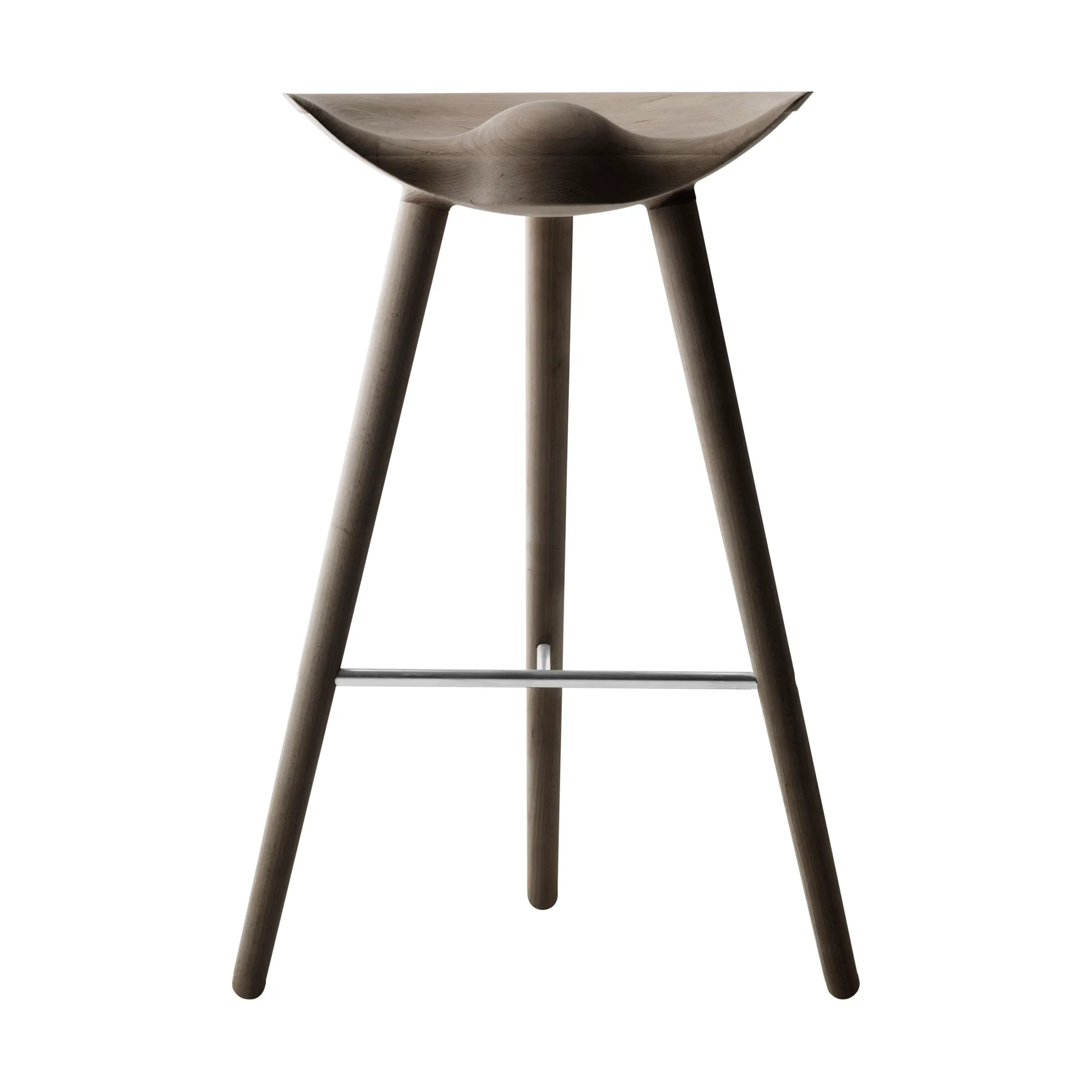 Banco alto ML42 stool 69 cm, Carvalho brunido a óleo-aço Audo Copenhagen