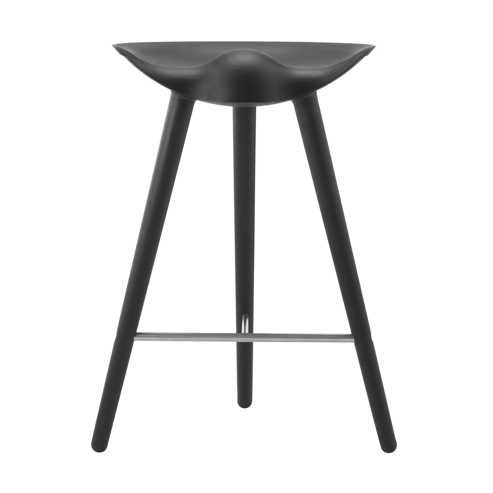 Banco alto ML42 stool 69 cm, Faia pintada de preto aço Audo Copenhagen