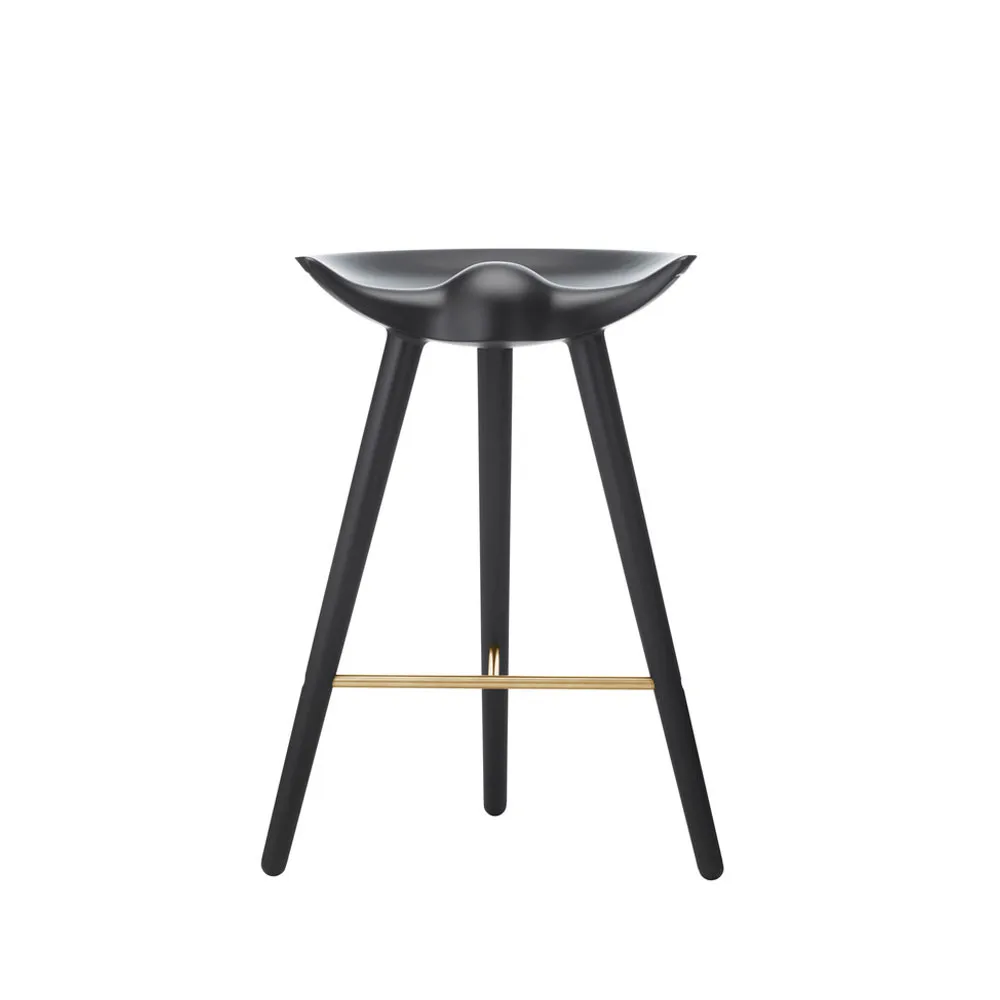 Banqueta de bar ML 42, black stained beech, brass Audo Copenhagen