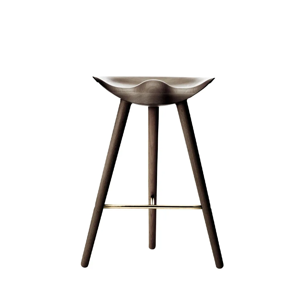 Banqueta de bar ML 42, brown oiled oak, brass Audo Copenhagen