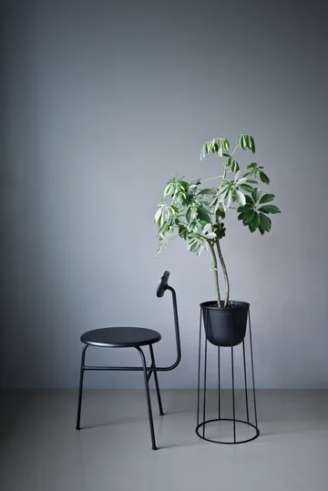 Cadeira Afteroom com assento em pele 4 pernas - Preto-preto - Audo Copenhagen