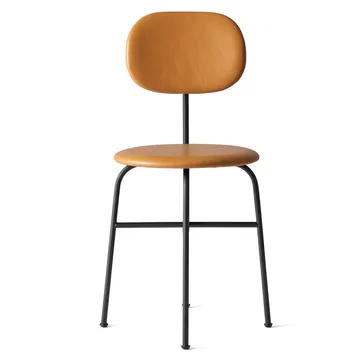 Cadeira Afteroom com pernas pretas e assento de pele - dakar 0250 - Audo Copenhagen