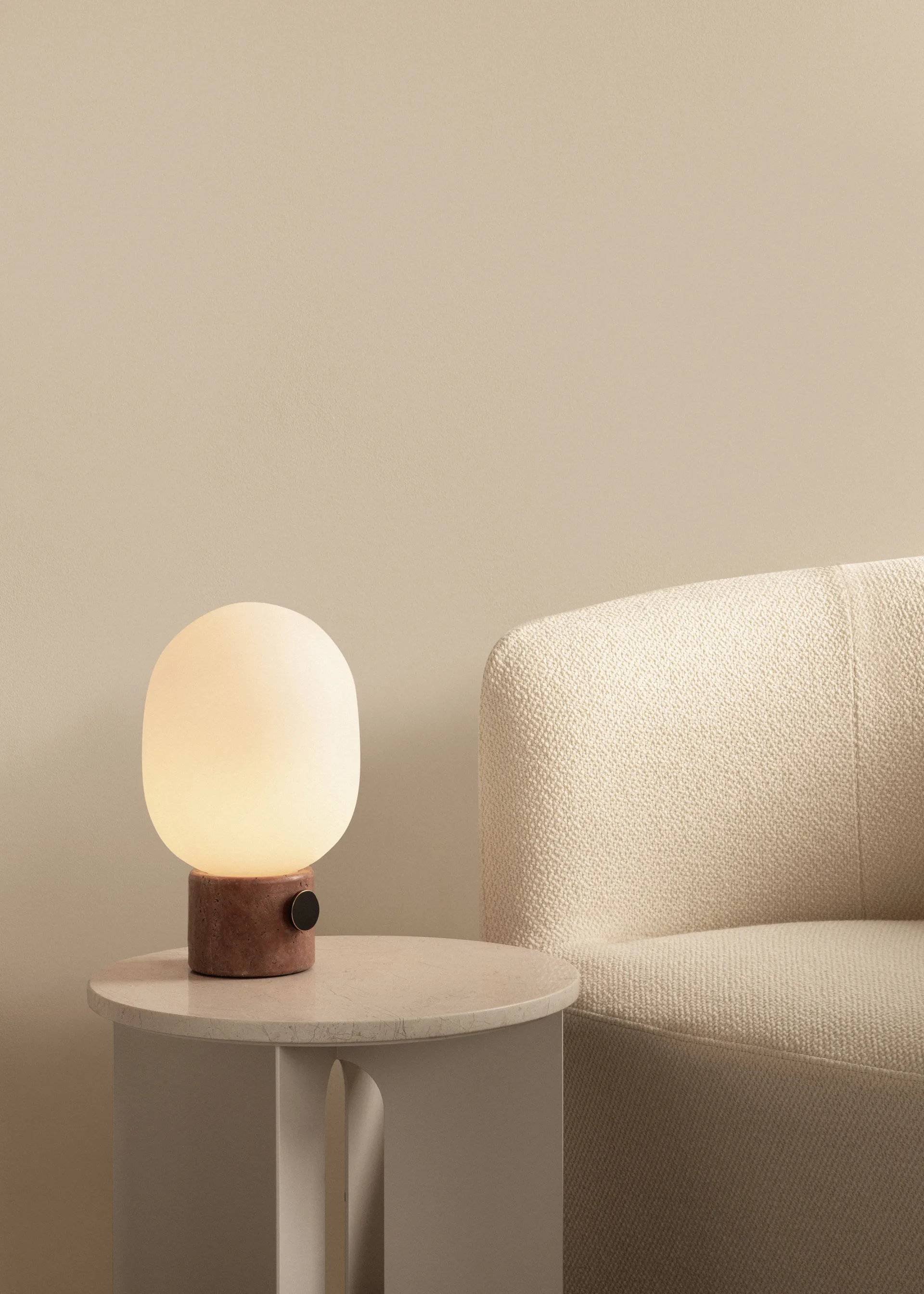 Candeeiro de mesa JWDA, Red travertine Audo Copenhagen