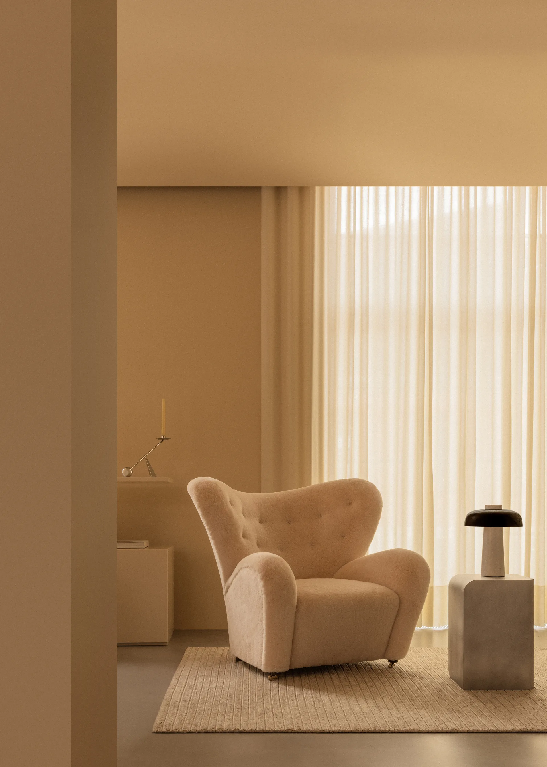 Candeeiro de mesa Reverse 30 cm, Carrara-black Audo Copenhagen