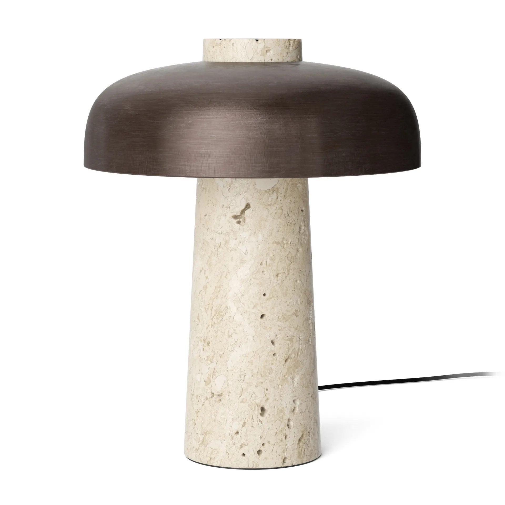 Candeeiro de mesa Reverse 30 cm, travertino-latão bronze Audo Copenhagen