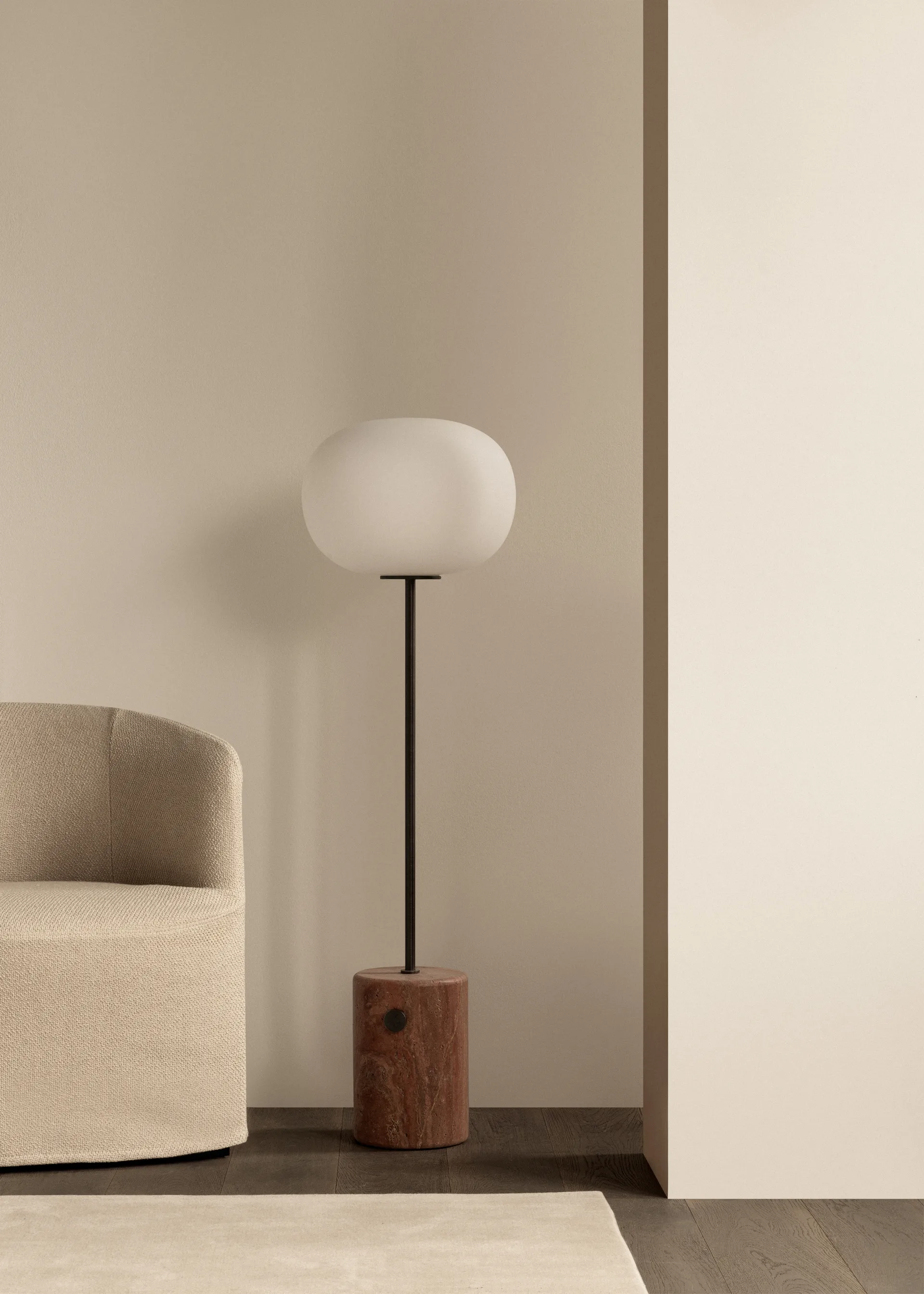 Candeeiro de pé JWDA, Red travertine, 130 cm Audo Copenhagen