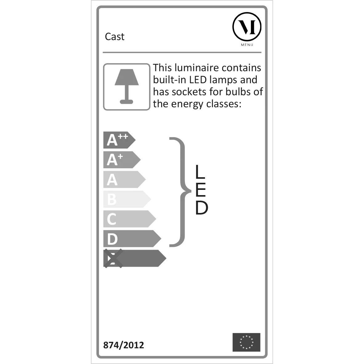 Candeeiro suspenso Cast shape 1, preto Audo Copenhagen