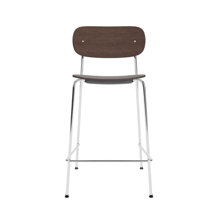 Co Bar Chair cadeira de bar - Carvalho escurecido a corante-aço cromado, 65 cm - Audo Copenhagen