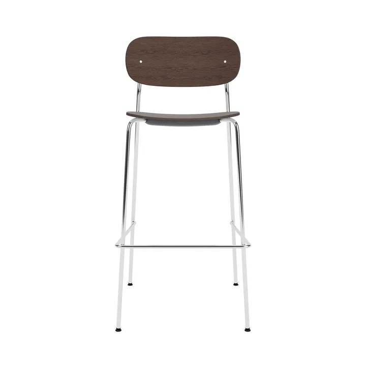 Co Bar Chair cadeira de bar - Carvalho escuro-aco cromado, 75 cm - Audo Copenhagen