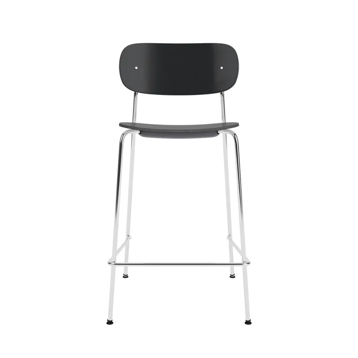 Co Bar Chair cadeira de bar - Carvalho preto-aço cromado, 65 cm - Audo Copenhagen