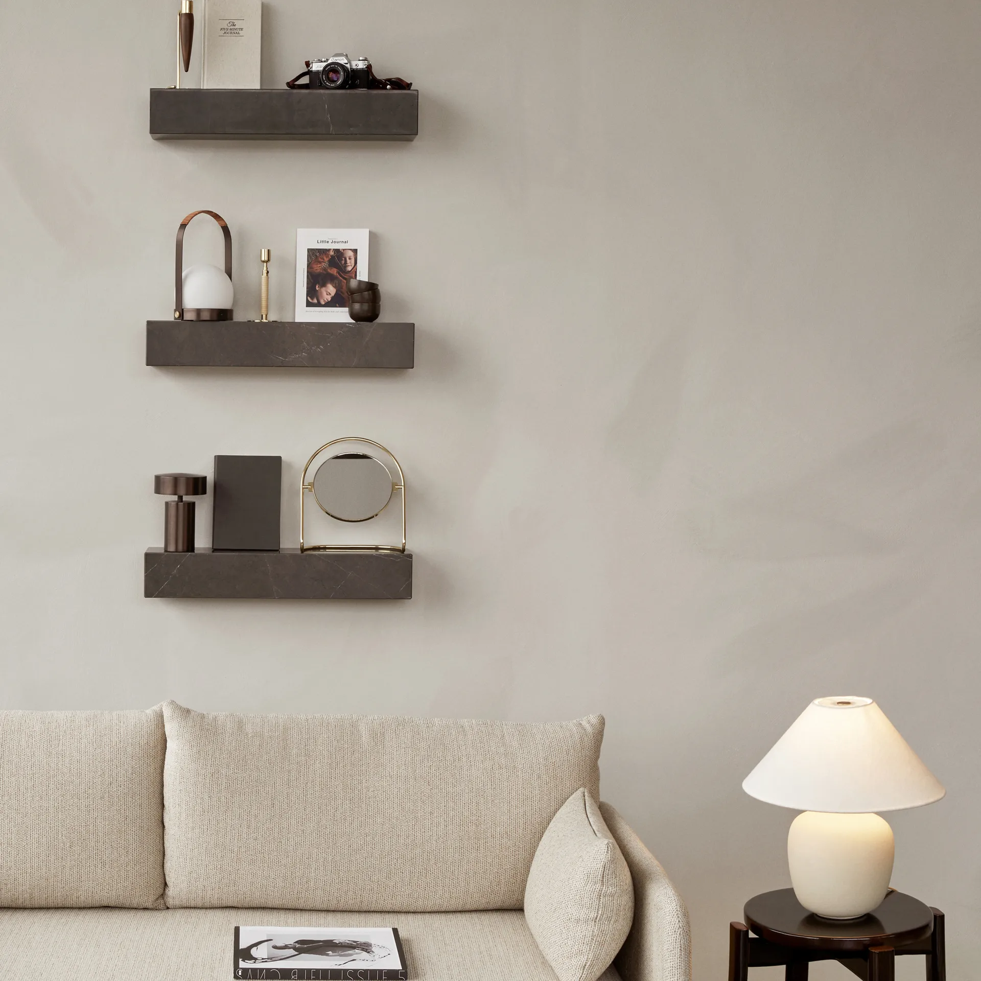 Espelho de mesa Nimbus 25 cm, Latão polido Audo Copenhagen