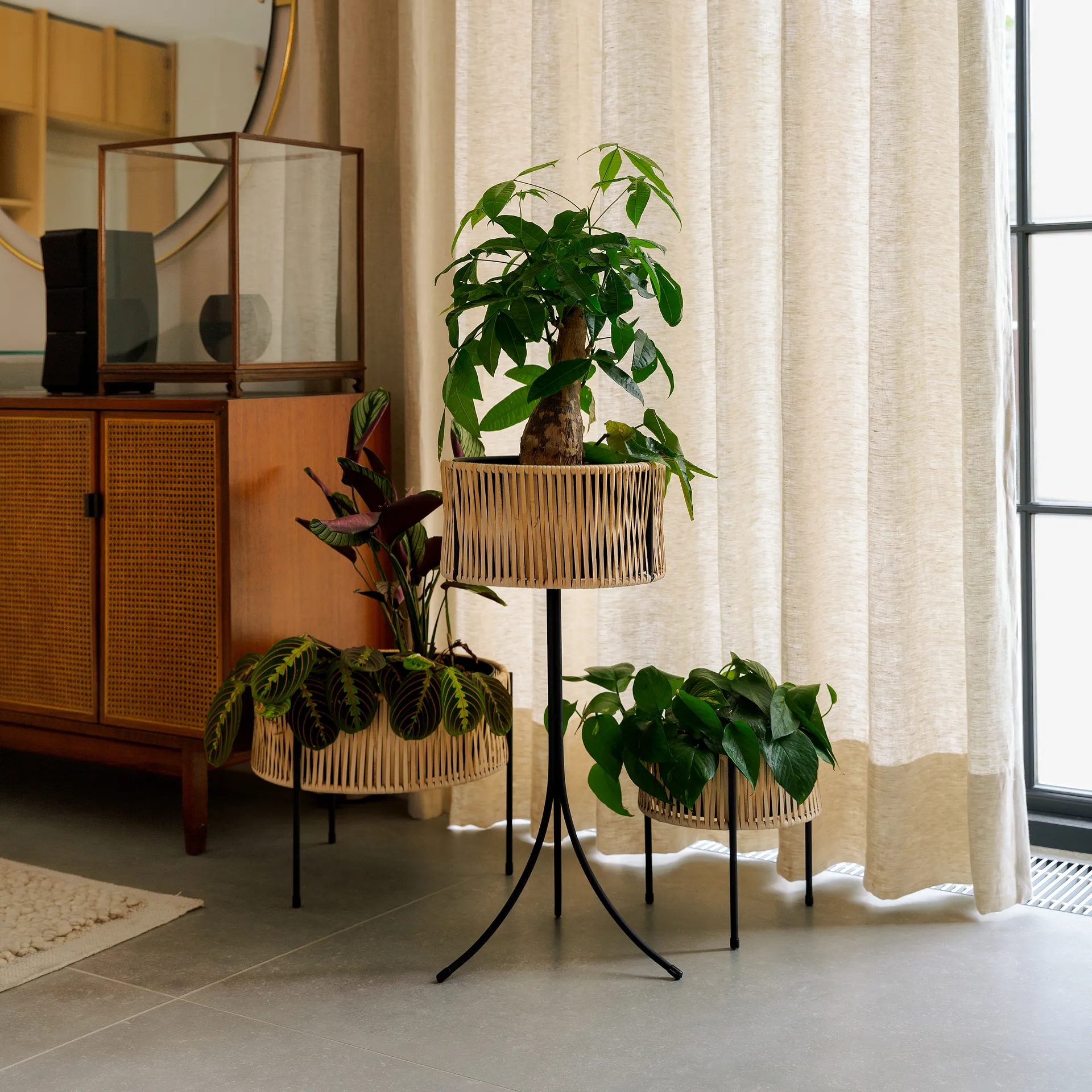 Floreira rattan-aço Umanoff, 69 cm Audo Copenhagen