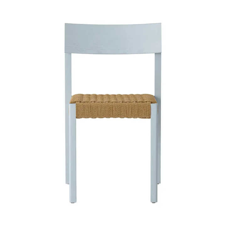 Mauro cadeira - Linen blue carvalho-assento entrançado natural - Audo Copenhagen