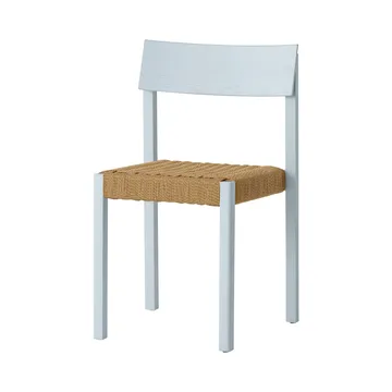Mauro cadeira - Linen blue carvalho-assento entrançado natural - Audo Copenhagen
