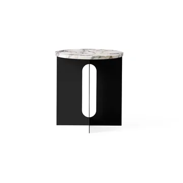 Mesa de apoio Androgyne - Calacatta Viola mármore-aco preto, Ø42 cm - Audo Copenhagen
