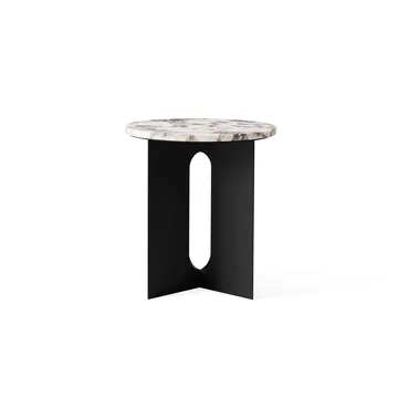 Mesa de apoio Androgyne - Calacatta Viola mármore-aco preto, Ø42 cm - Audo Copenhagen
