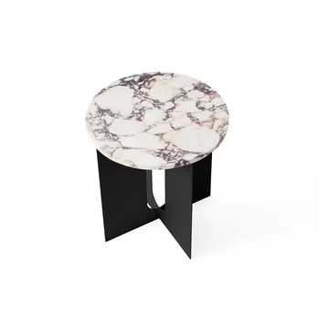 Mesa de apoio Androgyne - Calacatta Viola mármore-aco preto, Ø42 cm - Audo Copenhagen