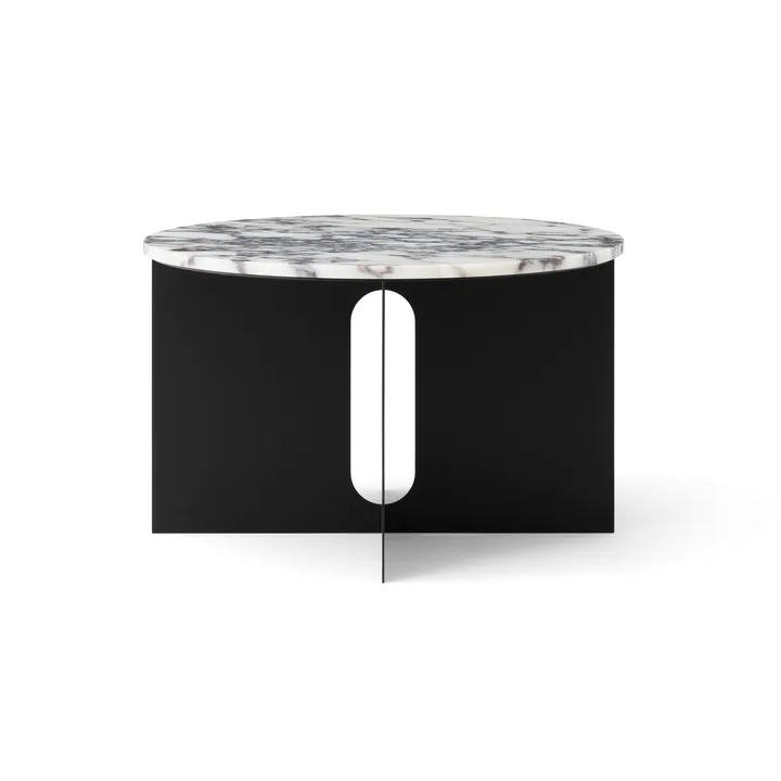 Mesa de apoio Androgyne - Calacatta Viola mármore-aço preto, Ø65 cm - Audo Copenhagen