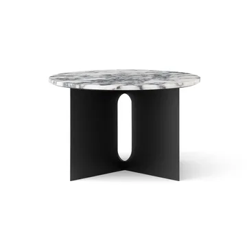 Mesa de apoio Androgyne - Calacatta Viola mármore-aço preto, Ø65 cm - Audo Copenhagen