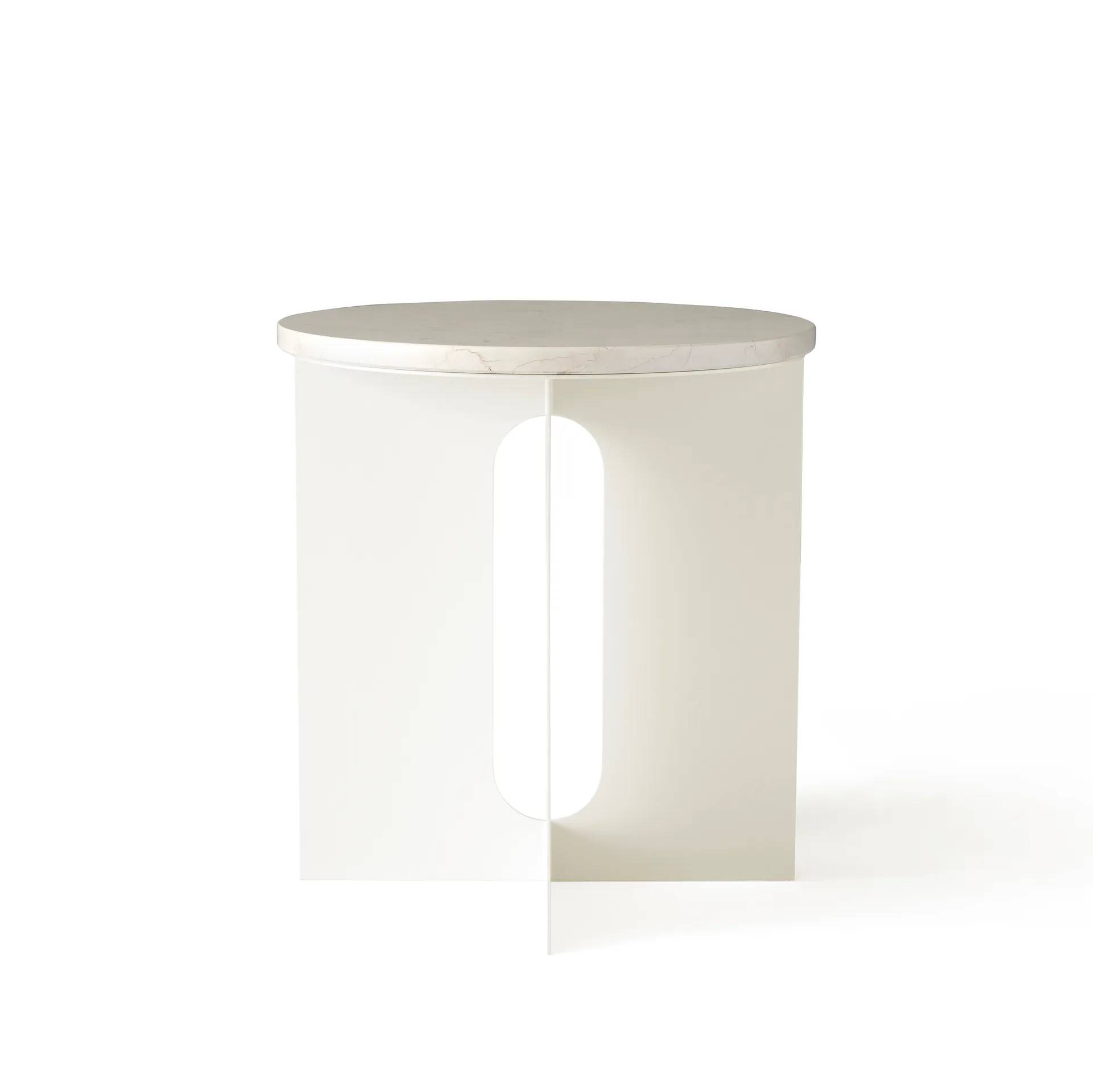 Mesa de apoio Androgyne, Crystal Rose marble, Ø42 cm Audo Copenhagen