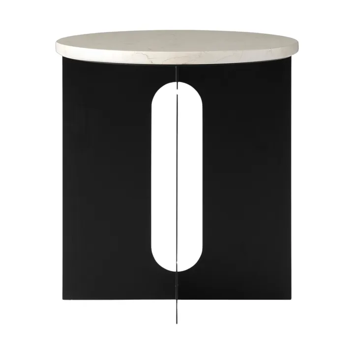Mesa de apoio Androgyne - Crystal Rose mármore-preto aço, Ø42 cm - Audo Copenhagen