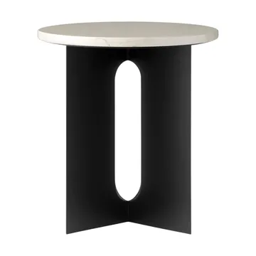 Mesa de apoio Androgyne - Crystal Rose mármore-preto aço, Ø42 cm - Audo Copenhagen
