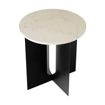 Mesa de apoio Androgyne - Crystal Rose mármore-preto aço, Ø42 cm - Audo Copenhagen