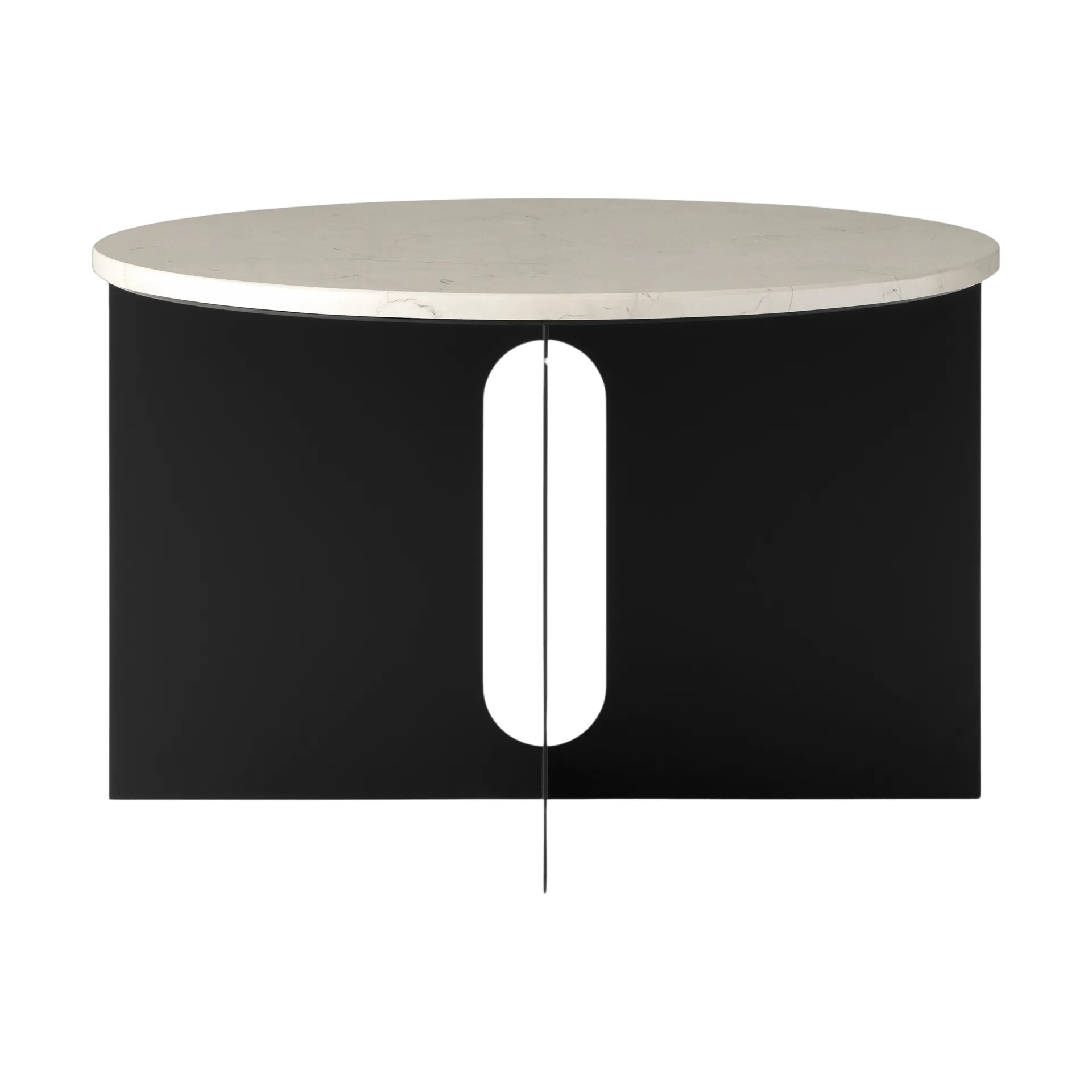 Mesa de apoio Androgyne, Crystal Rose mármore-preto aço, Ø65 cm Audo Copenhagen