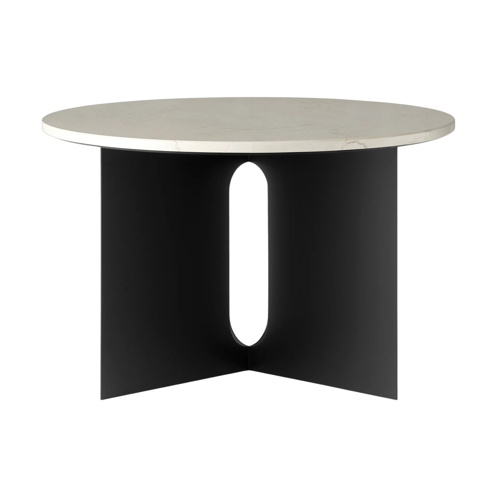 Mesa de apoio Androgyne, Crystal Rose mármore-preto aço, Ø65 cm Audo Copenhagen