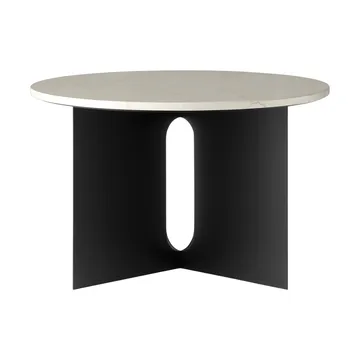 Mesa de apoio Androgyne - Crystal Rose mármore-preto aço, Ø65 cm - Audo Copenhagen