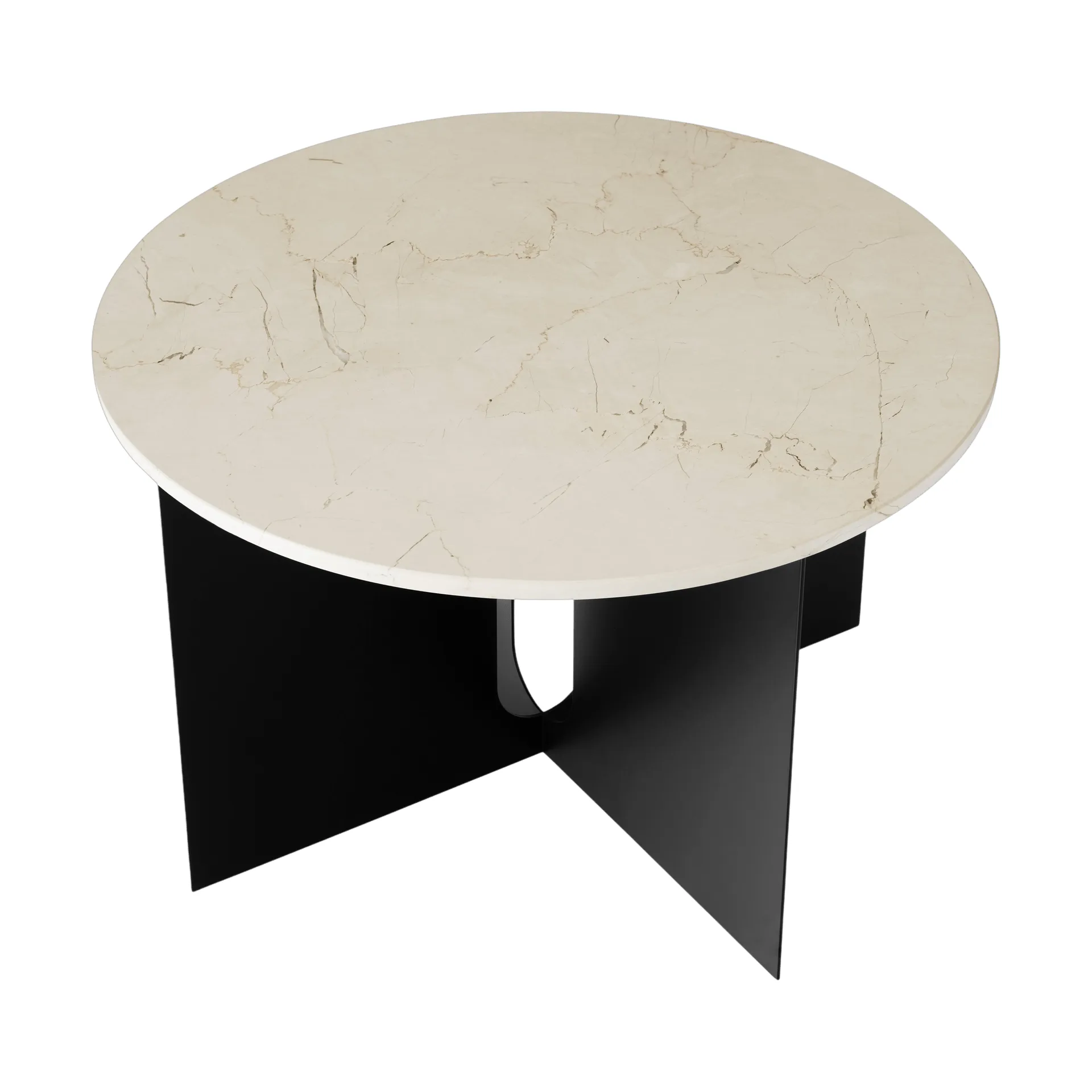Mesa de apoio Androgyne, Crystal Rose mármore-preto aço, Ø65 cm Audo Copenhagen