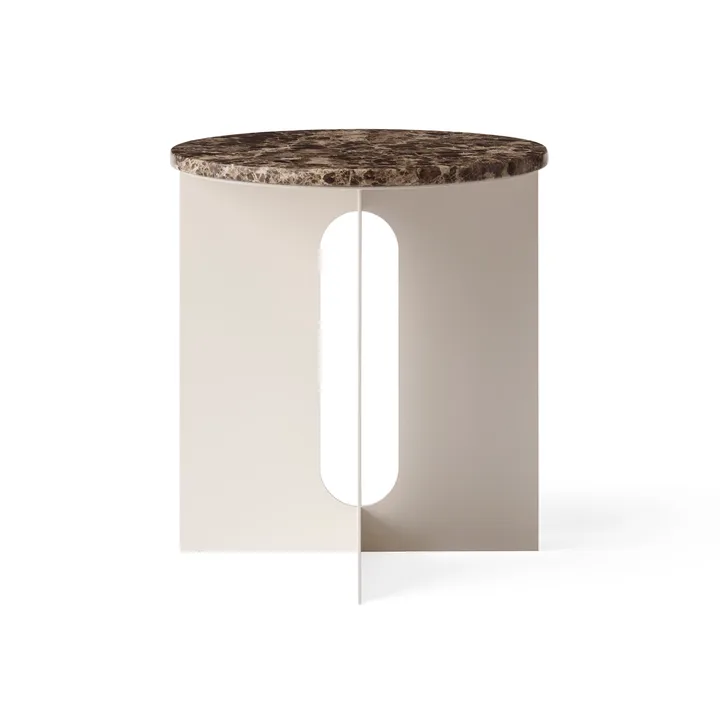 Mesa de apoio Androgyne - Emperador mármore-ivory aço, Ø42 cm - Audo Copenhagen