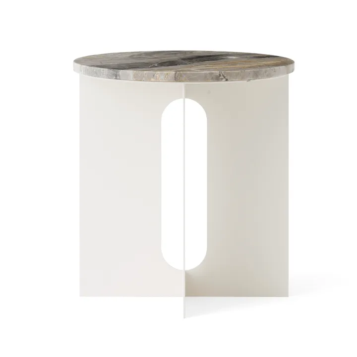 Mesa de apoio Androgyne - Grey Galaxy mármore-ivory aço, Ø42 cm - Audo Copenhagen
