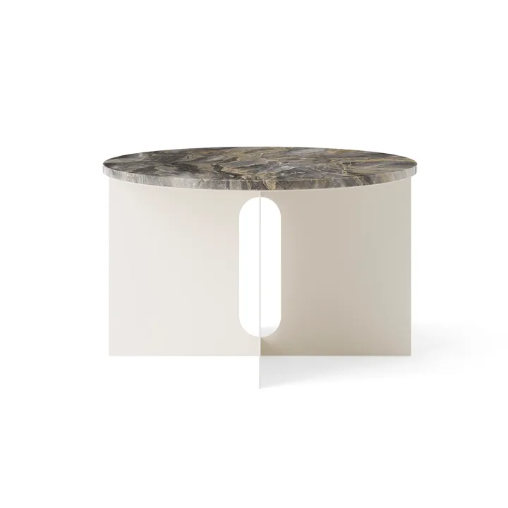 Mesa de apoio Androgyne - Grey Galaxy mármore-ivory aço, Ø65 cm - Audo Copenhagen