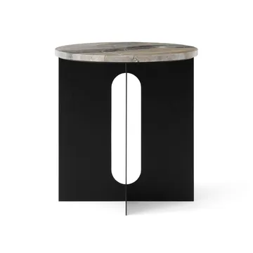 Mesa de apoio Androgyne - Grey Galaxy mármore-preto aço, Ø42 cm - Audo Copenhagen